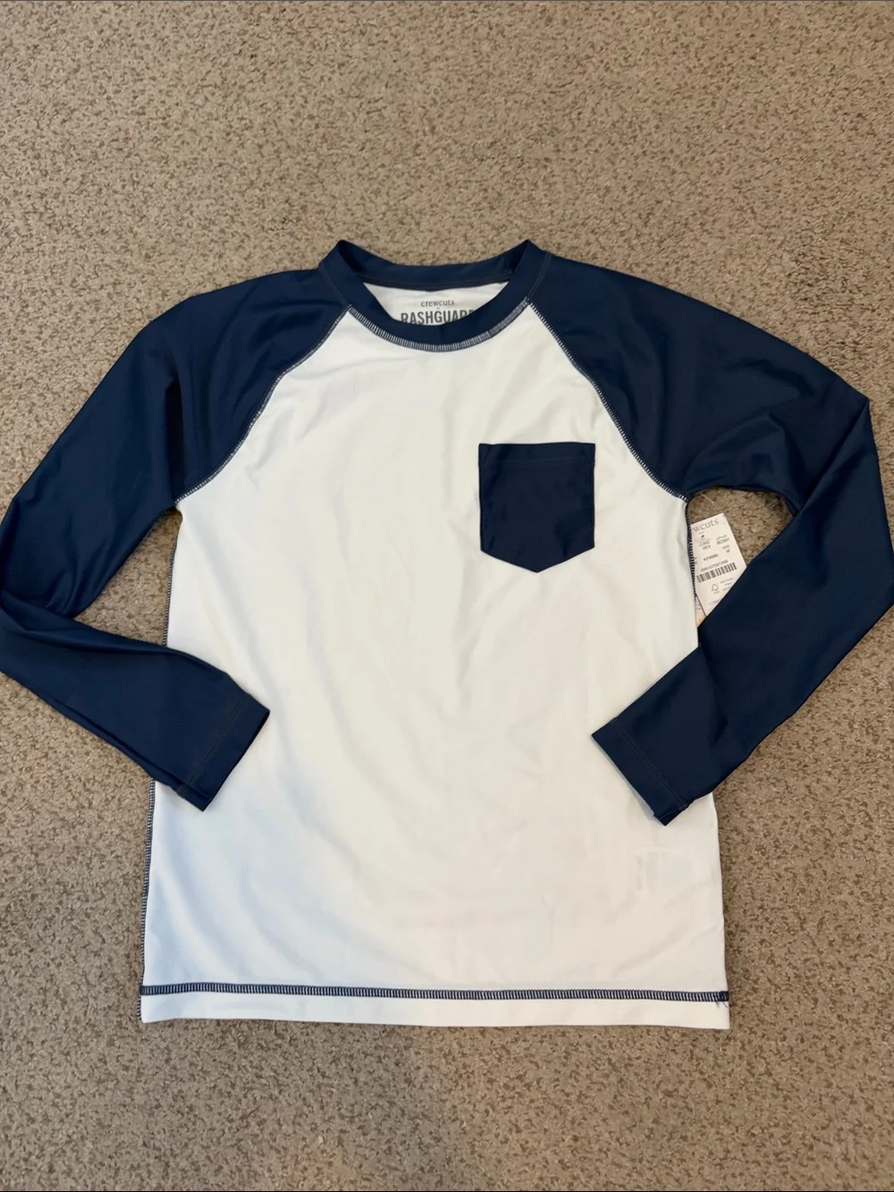 NWT J. Crew Crewcuts Rash Guard, M (8-9)